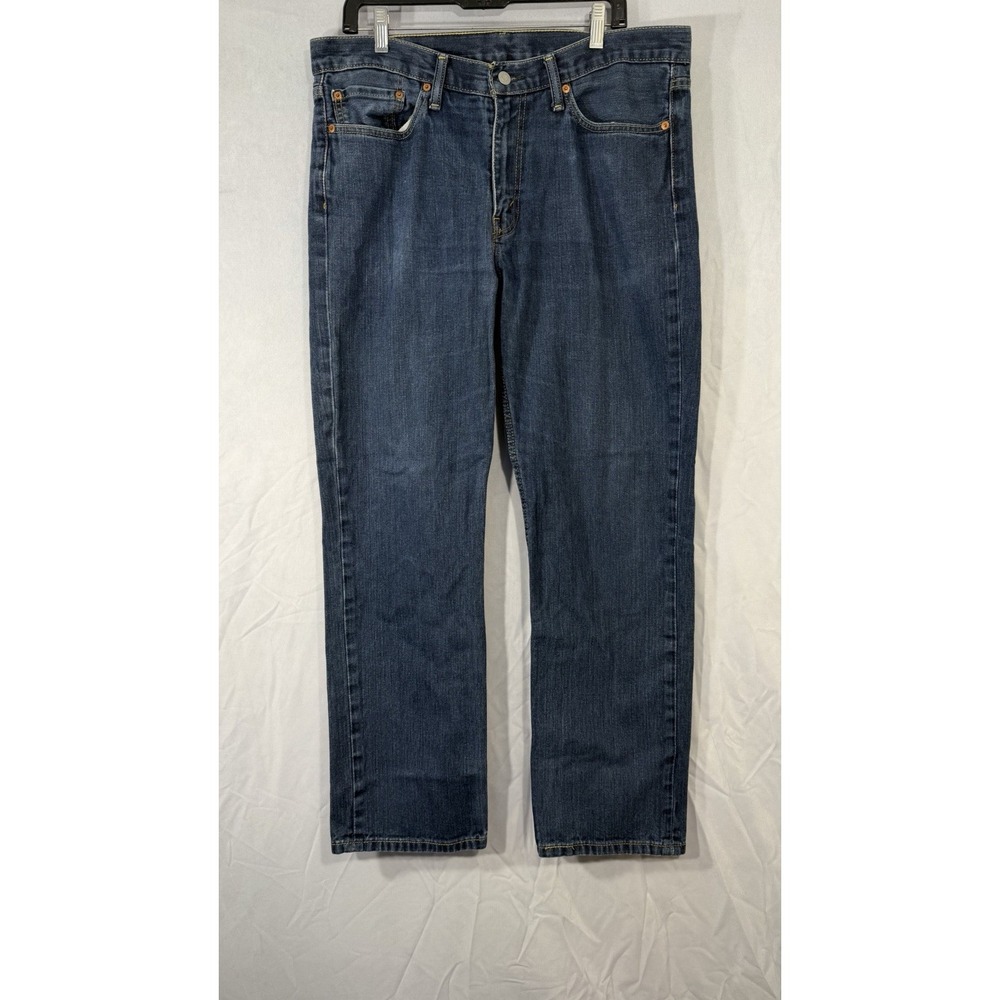 Levi's 514 Men's Jeans 36x32 Straight Leg Dark Wash Faded Regular Fit Blue Denim